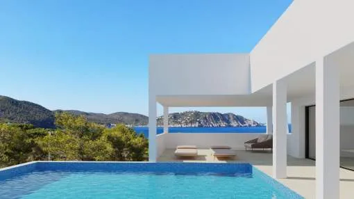Beautiful open sea view villa under construction - Es Figueral - Sta Eulalia.